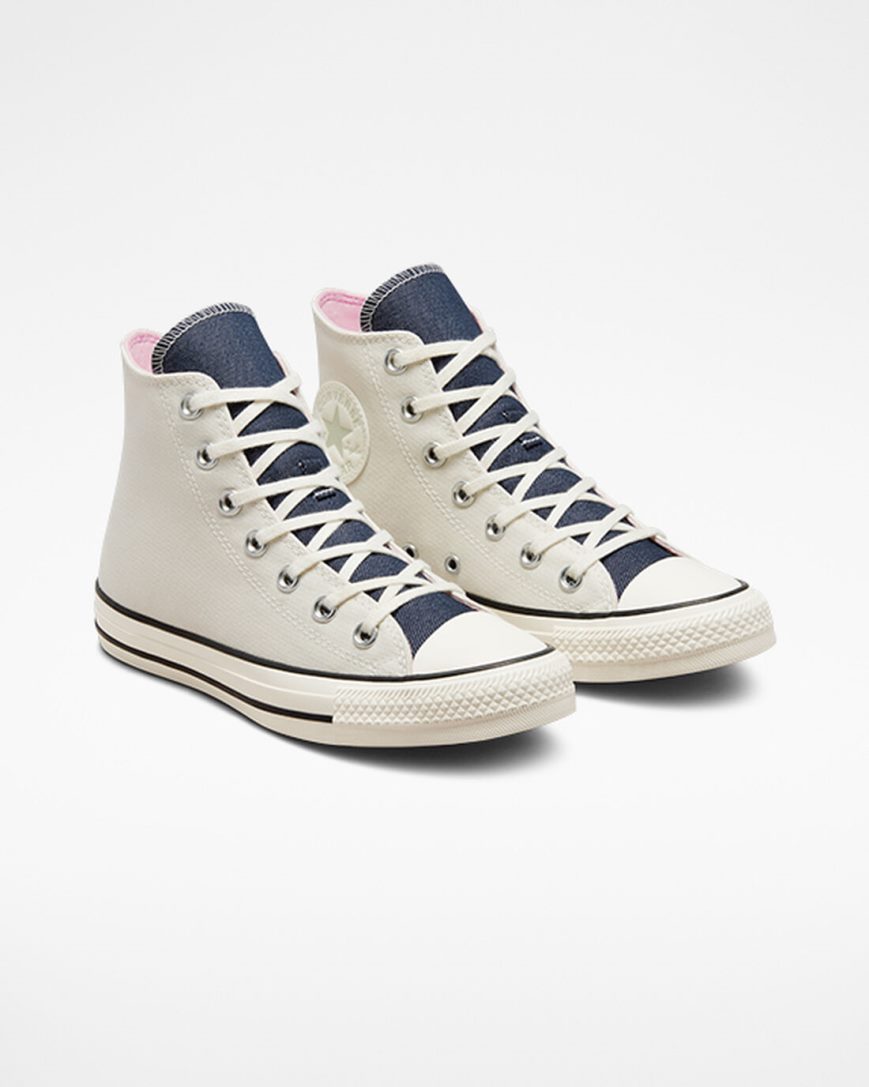 Tenis Converse Chuck Taylor All Star Denim Cano Alto Feminino Bege Azul Marinho Verde Oliva | PT P043057